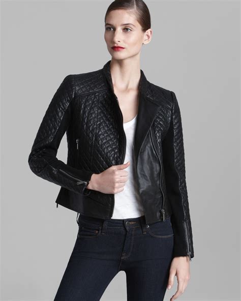 michael kors black leather jacket|Michael Kors Jackets & Coats Sale .